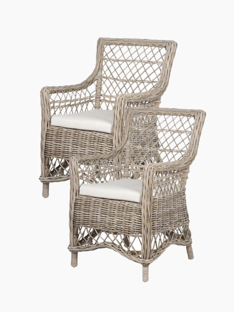 Rustykalne, skandynawskie fotele rattanowe