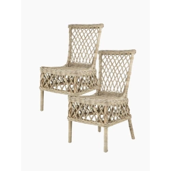 Rattanstuhl im skandinavischen Stil, für Zuhause und Garten, 2 Stück