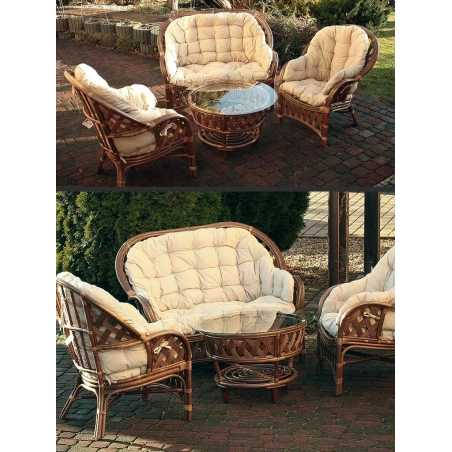 Schönes, großes Rattanset für vier Personen