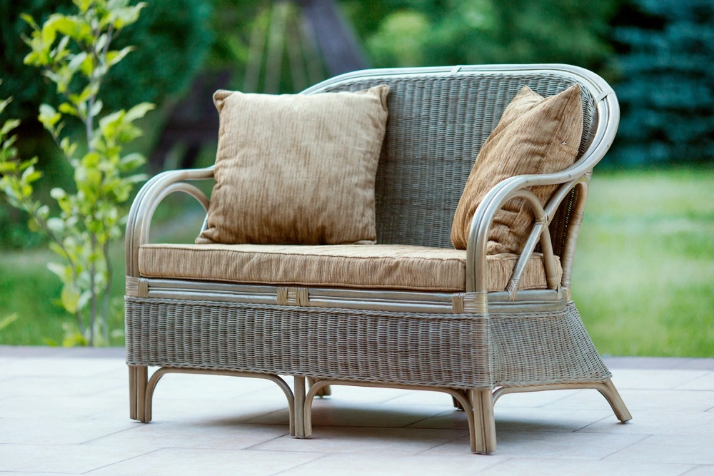 Sofa aus natürlichem Rattan, Bank, Couch