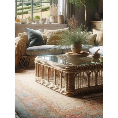 Rattan Tisch für das Wohnzimmer