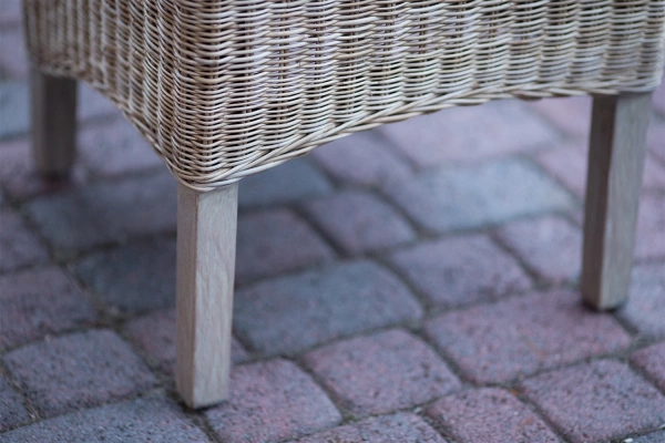 Rustikales Stuhl aus Massivholz und Rattan