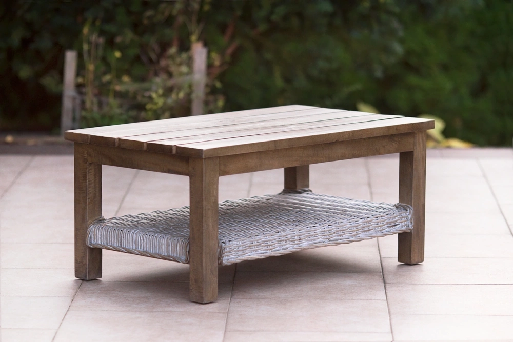 Holz-Rattan-Tisch Castaloo