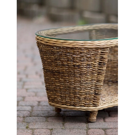 Stolik rattanowy z szybą, Foksse