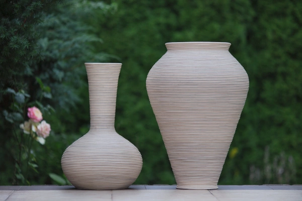 Wazony rattanowe białe