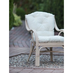 Fotel rattanowy, bielony, krzesło z rattanu naturalnego, białe