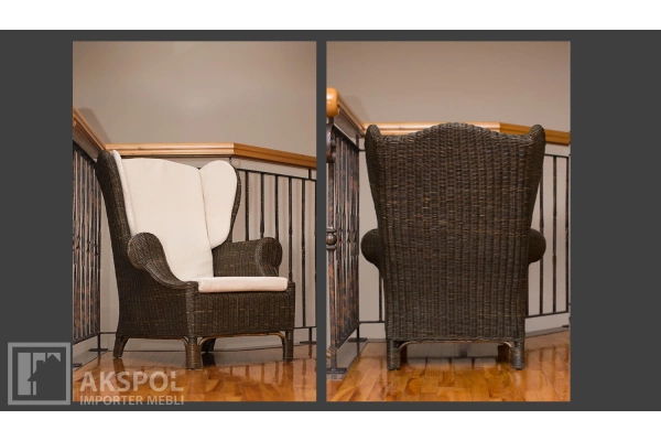 Ratanové kreslo – fotografia v interiéri – Kolonia – M35