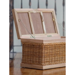 Orientalische Truhe aus Holz und Weide – Naturtruhe m46s