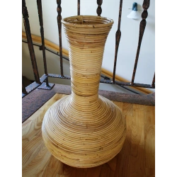 Schöner Rattan-Vase für Blumen in Honigbraun M17