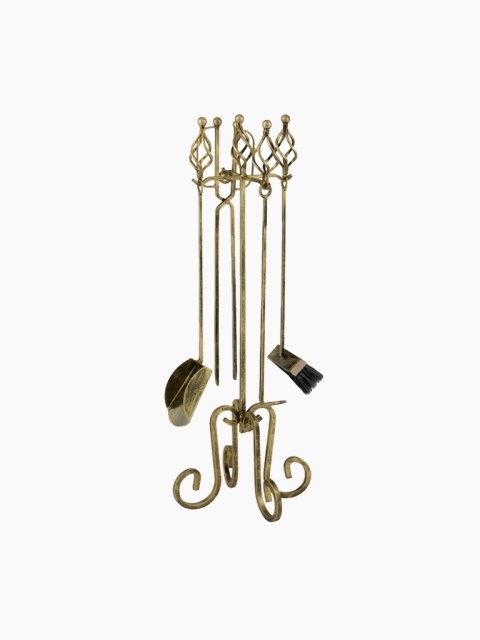 Stojak do czyszczenia kominka, stalowy i stylowy