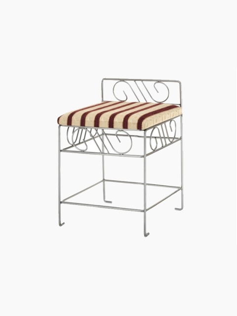 Pojedyncza pufa metalowa - krzesło kute z tapicerką  - Akspol