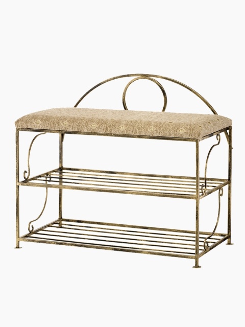 Stalowa ławka na buty z siedziskiem