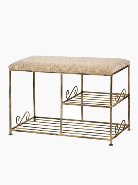 Metalowa ławka na buty z półkami