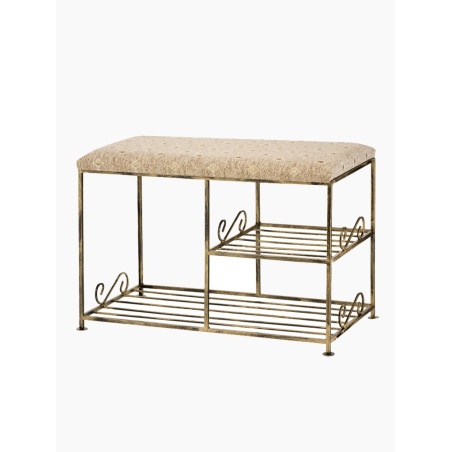 Kovová lavička na topánky s policami