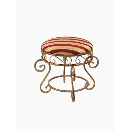 Stylischer Schmiedeeisentaboret, Metallpuff