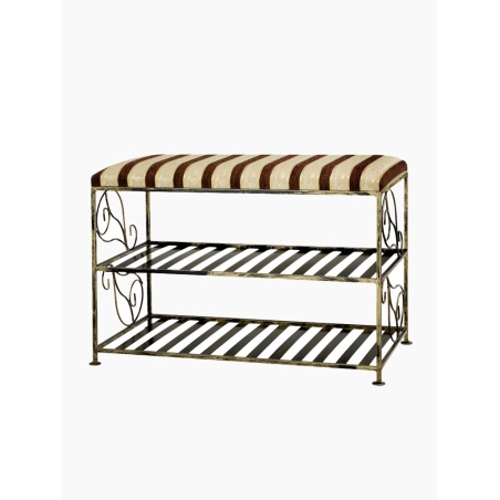 Kovová lavica na topánky s sedadlom