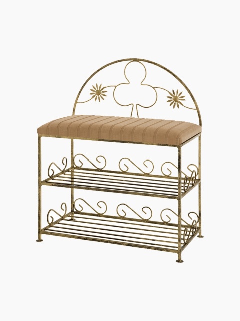 Kovová lavička na obuv, skrinka na topánky