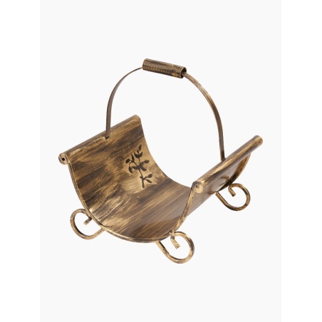 Metallkorb für Kaminholz mit Griff