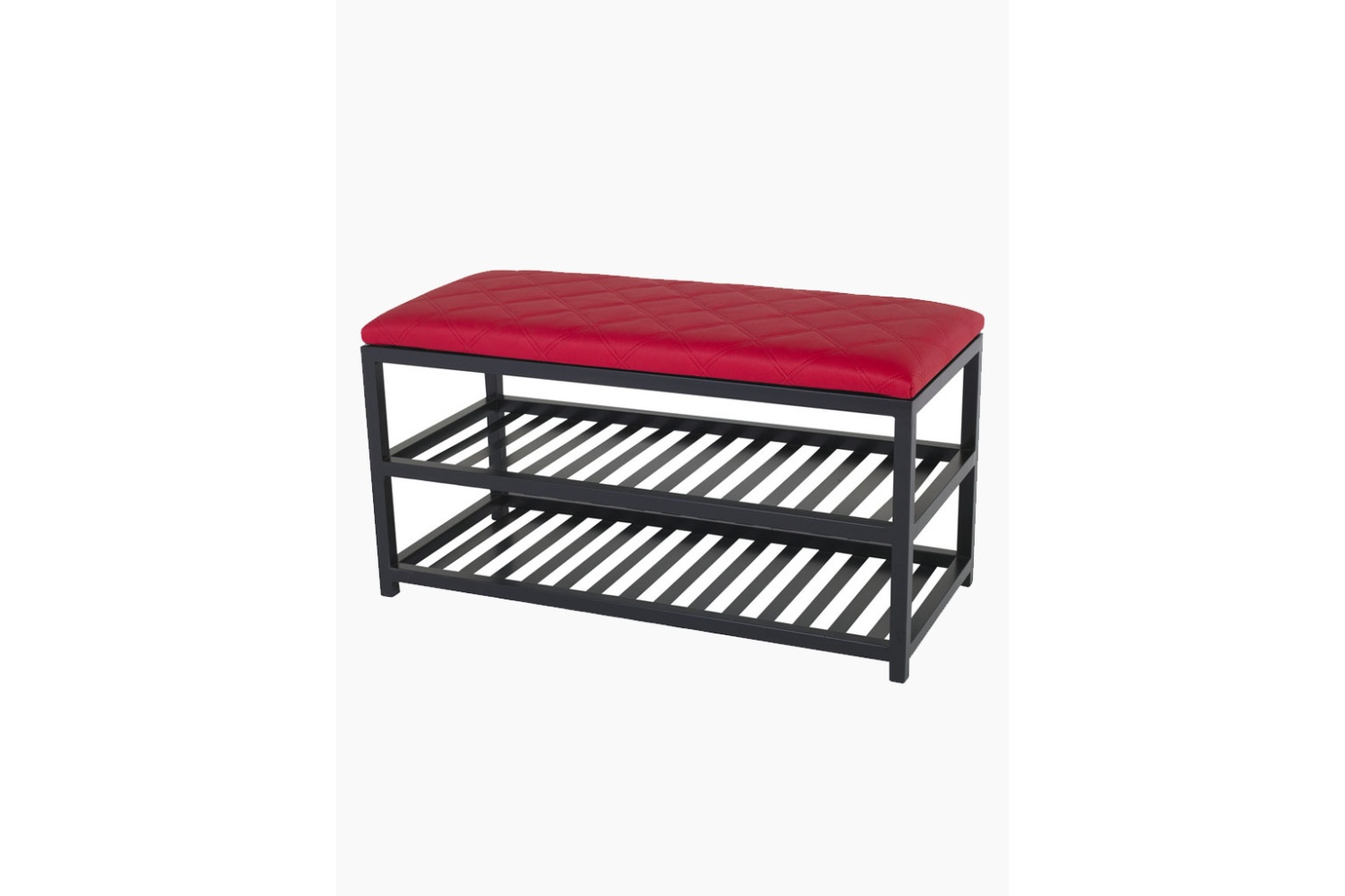 Schuhregal mit Sitzfläche, Metallbank, Breite 90 cm