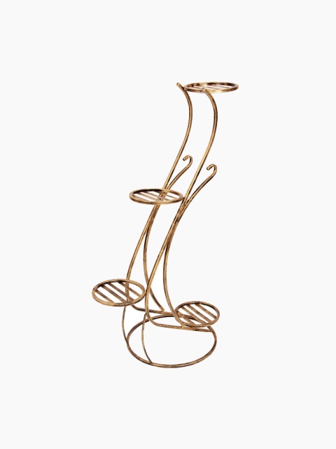 Patynowany złoty kwietnik, stojak na kwiaty