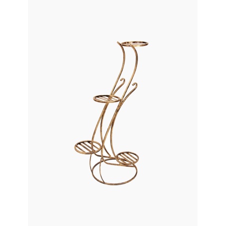 Stilvoller patinierter Blumenständer, metallener Pflanzenhalter