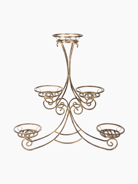 Zlatý kvetináč - stojan na kvety