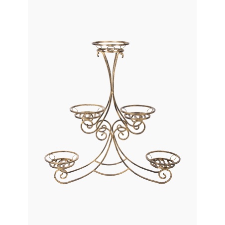 Złoty kwietnik stojak na kwiaty