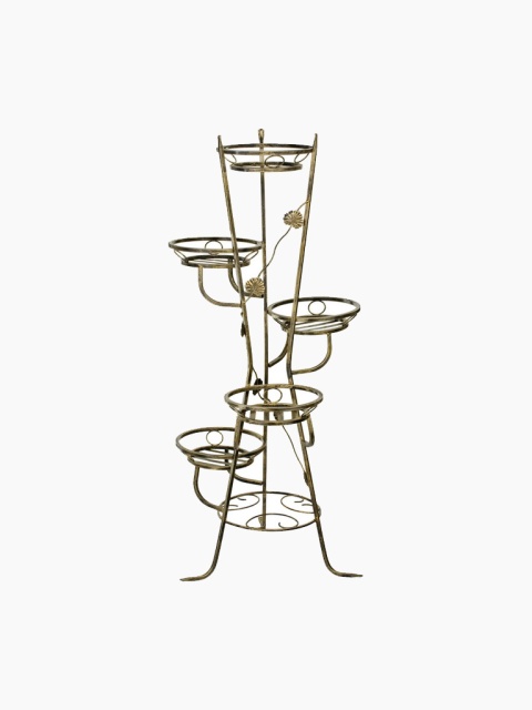 Hoher, großer Blumenständer in Gold