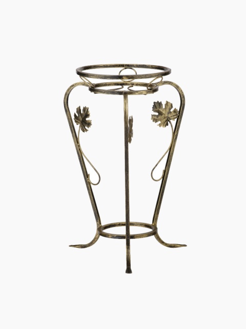 Metalowy stojak na kwiata, złoty kwietnik