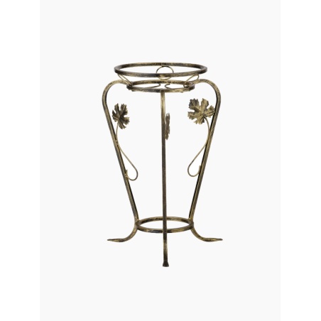 Metalowy stojak na kwiata, złoty kwietnik