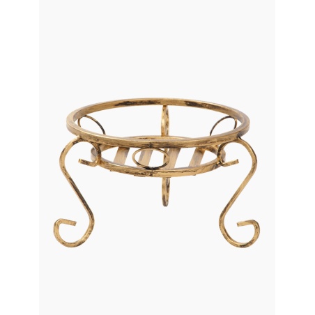 Złoty, mały stojak na kwiata kuty