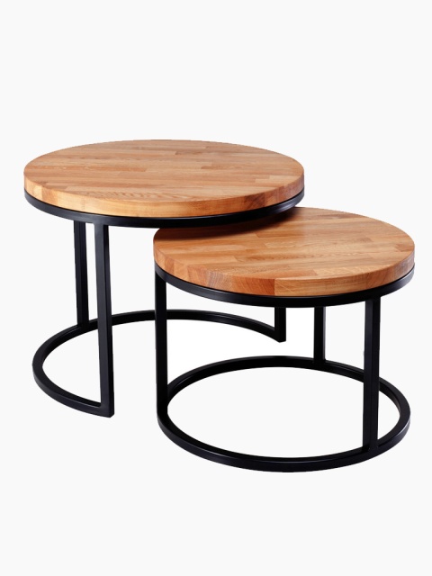 Súprava stolíkov s hrubou doskou, loftový štýl