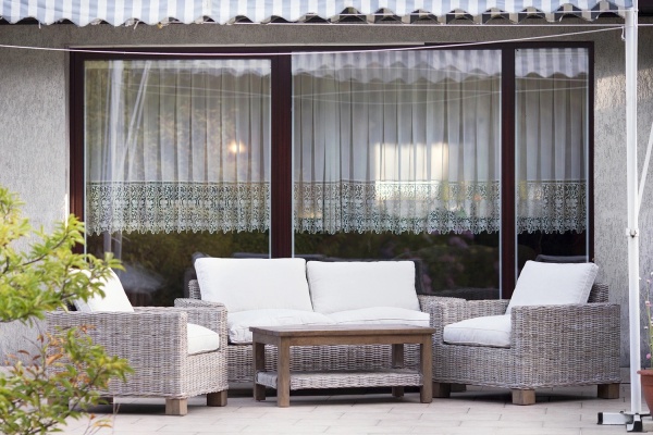 Komplet rattanowy szary rustykalny