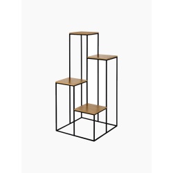 Loft-Blumenständer – Metallrahmen und Holzregale