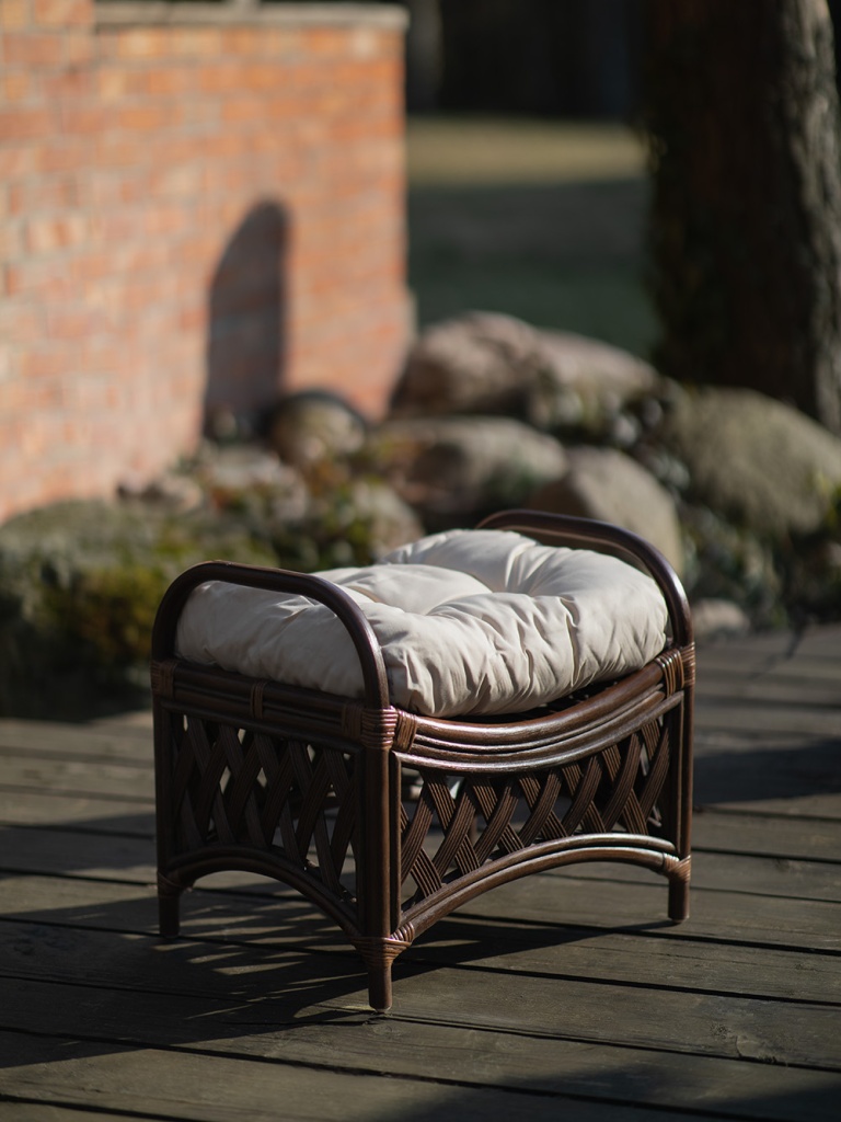 Rattan-Fußhocker, natur, braun, Miento