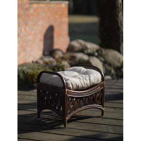 Brauner Rattan-Fußhocker