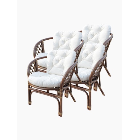 Gartenstühle, 4 Rattansessel für Haus und Garten