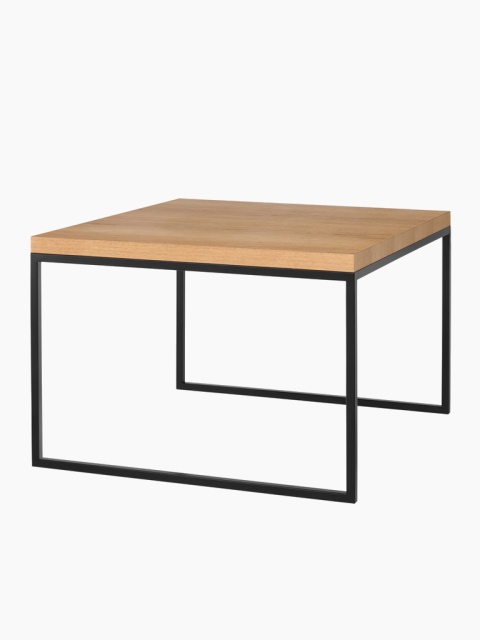 Schwarzer Loft-Couchtisch aus Metall und Holz