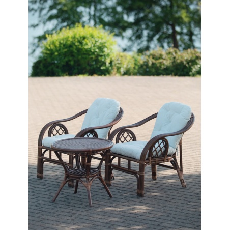 Braune Rattan-Gartenmöbel