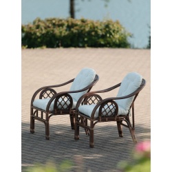 Fotele ogrodowe z rattanu naturalnego - 2 sztuki