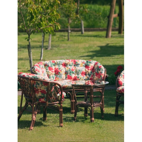 Rattan-Gartenmöbel für vier Personen mit dicken M06-Kissen