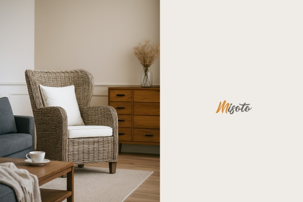 Rattansessel Wohnzimmer