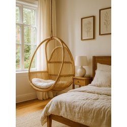 Rattanowy fotel wiszący - piękny rattan naturalny