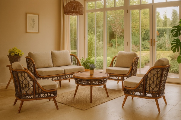 Stilvolle Rattanmöbel für das Wohnzimmer