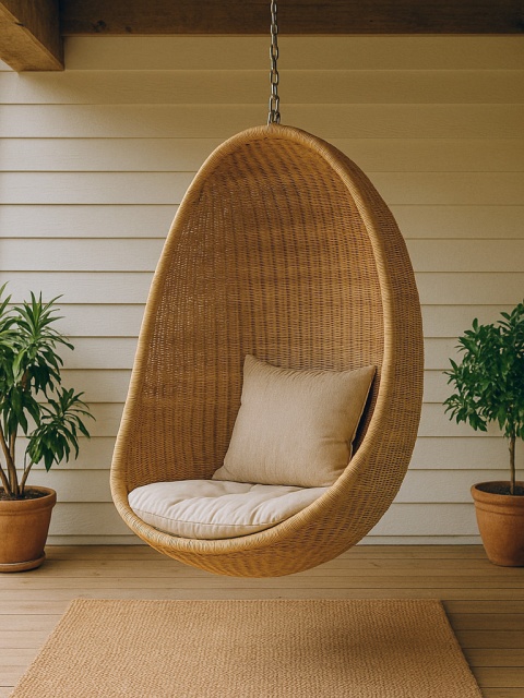 Geflochtener Hängesessel aus Rattan