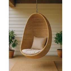 Fotel wiszący rattanowy - prawdziwy naturalny rattan