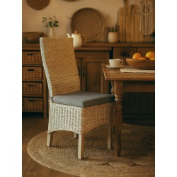 Rattanstuhl, Weidenstuhl, Holzstuhl für Zuhause, Küche und Terrasse