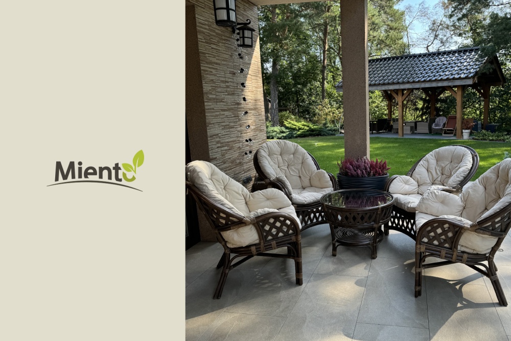 Gartenmöbel für die Terrasse, natürliches Rattan