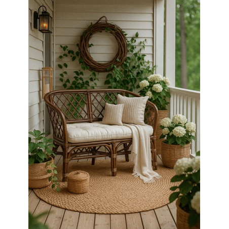 Naturalna sofka rattanowa