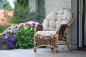 Fotel rattanowy, naturalny, do domu i ogrodu, stylowy - Prestono